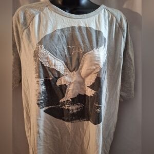 American Eagle Outfitters Gray and White Graphic Tee
